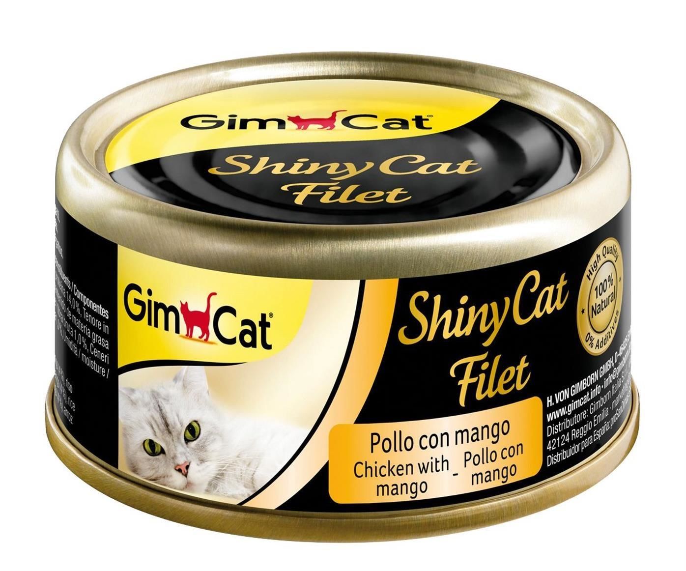 Gimcat Shinycat Kıyılmış Tavuklu ve Mangolu Fileto Kedi Konservesi 70 gr