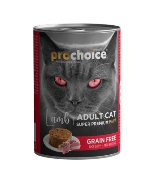 Pro Choice Kuzu Etli Şekersiz Tahılsız Ezme Yetişkin Kedi Konservesi 400gr