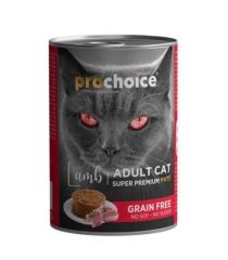 Pro Choice Kuzu Etli Şekersiz Tahılsız Ezme Yetişkin Kedi Konservesi 400gr