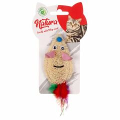 Natura Doğal Tüylü Sünger Fare Kedi Oyuncak 15 Cm