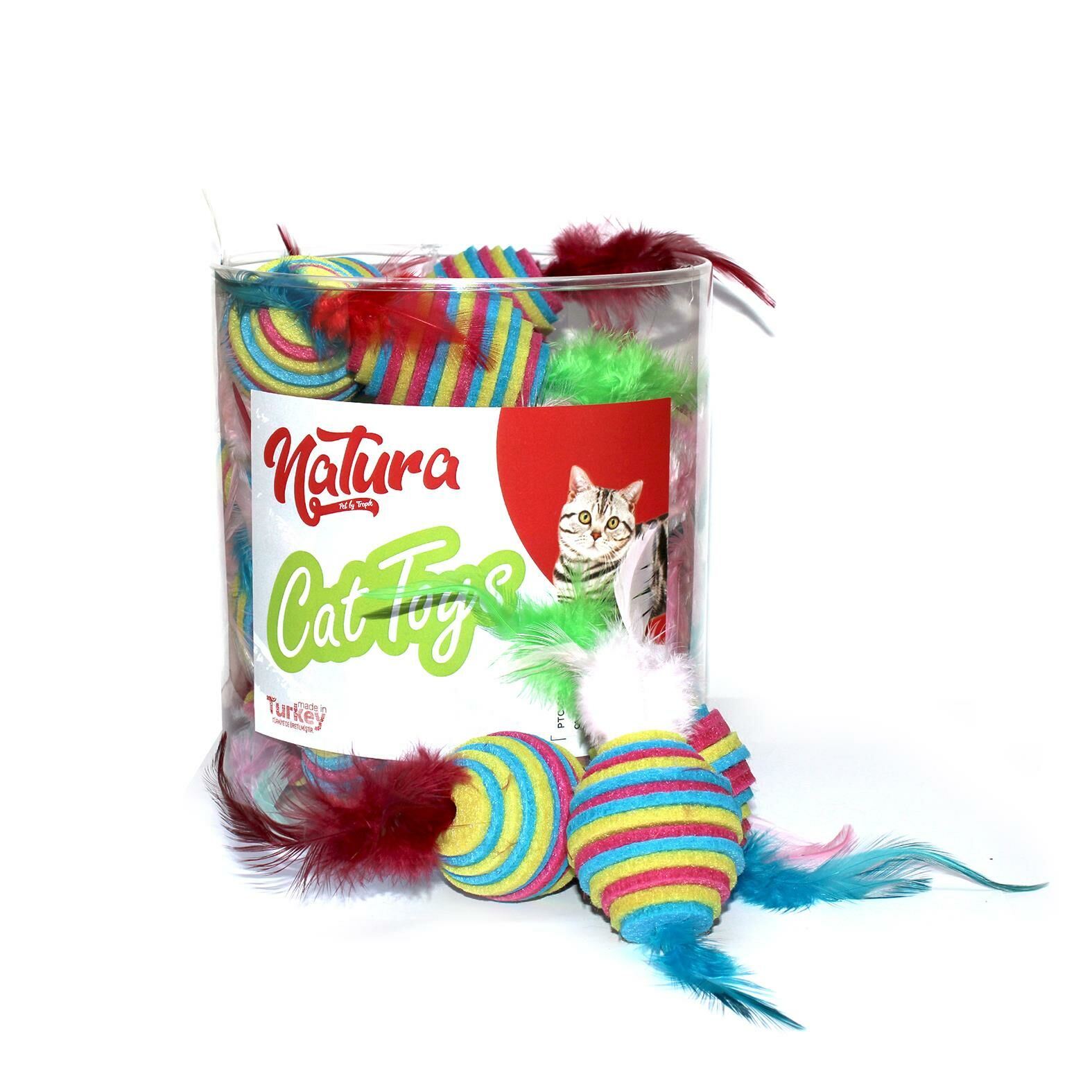 Natura Keçe Top Çift Tüylü Kedi Oyuncak