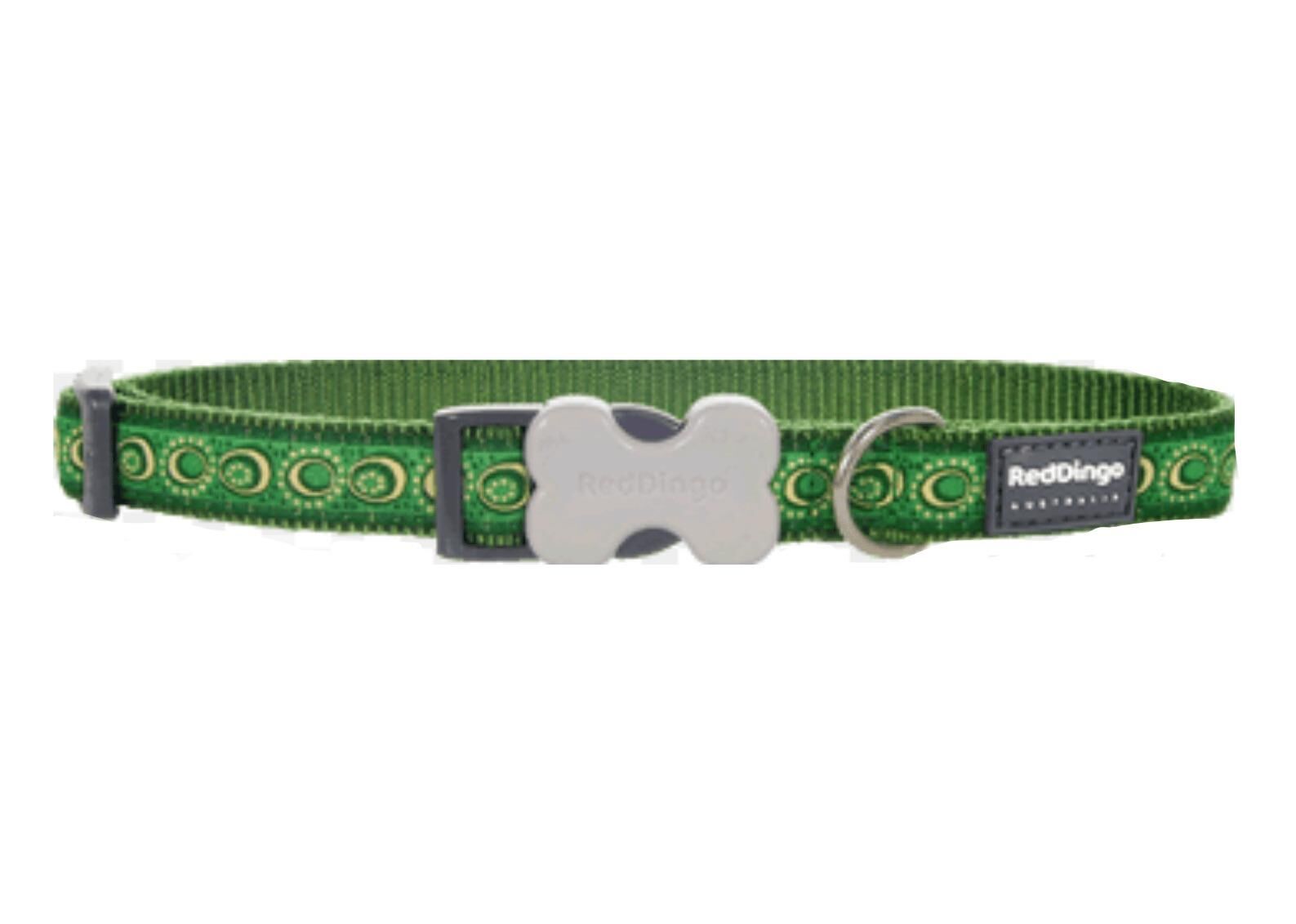 Reddingo Cosmos Desenli Köpek Boyun Tasması Yeşil - 25 mm (L)