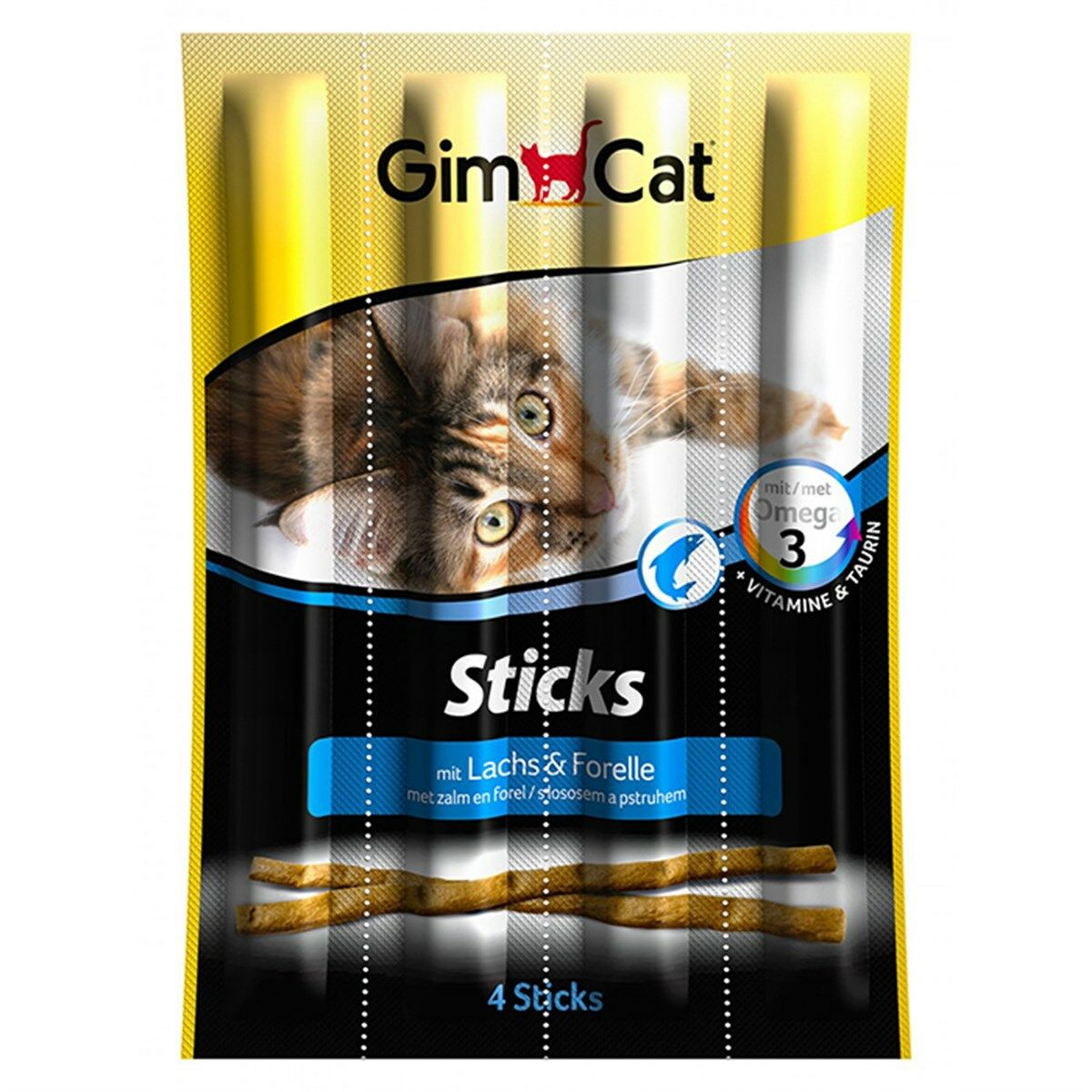 Gimcat Sticks Alabalıklı ve Somonlu Kedi Ödül Çubukları 4 Parça-20 Gr