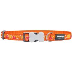 Reddingo Breezy Love Desenli Köpek Boyun Tasması Turuncu - 25 mm (L)