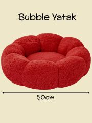Patiderm Bubble Pelüş Kedi Köpek Yatak-Kırmızı