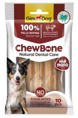 GimDog Rawhide Sticks Burgu Köpek Çiğneme Kemiği 59-10 mm 80 Gr 10lu Naturel