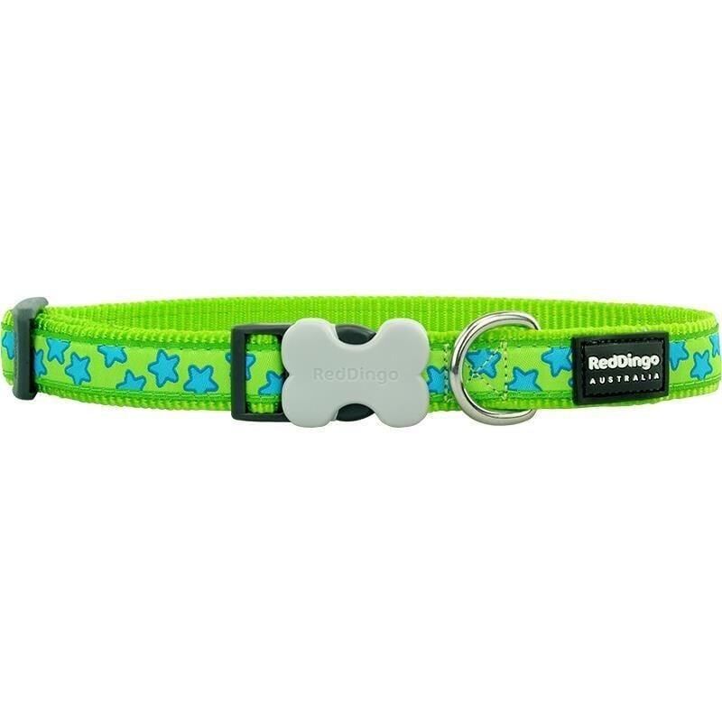 Reddingo Yıldız Desenli Köpek Boyun Tasması 12 mm (Xs) - Lime