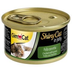 Gimcat Shinycat Jel İçinde Tavuk ve Çimenli Kedi Konservesi 70 Gr