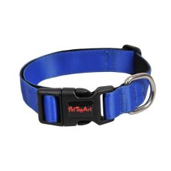 PetTagArt  Ayarlanabilir Lacivert Yumuşak Doku Köpek Boyun Tasması