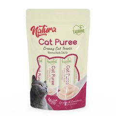 Natura Kedi Püre Kremli Tavuk & Kızılcık Ödül 5 x 12 Gr