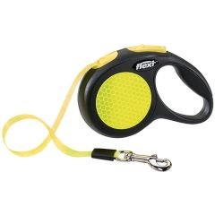 Flexi New Neon Otomatik Şerit Köpek Gezdirme Kayışı 5m Sarı L