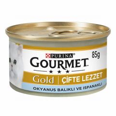 Gourmet Gold Çifte Lezzet Okyanus Balıklı Sebzeli Yetişkin Kedi Konservesi 6 Adet 85 Gr