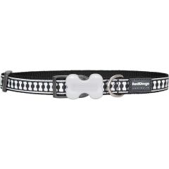 Reddingo Reflektörlü Kemik Desenli Boyun Tasması Siyah - 40 mm (GL)
