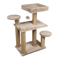 Dubex 56x83x91 cm Kedi Oyun Evi ve Tırmalama Platformu Bej