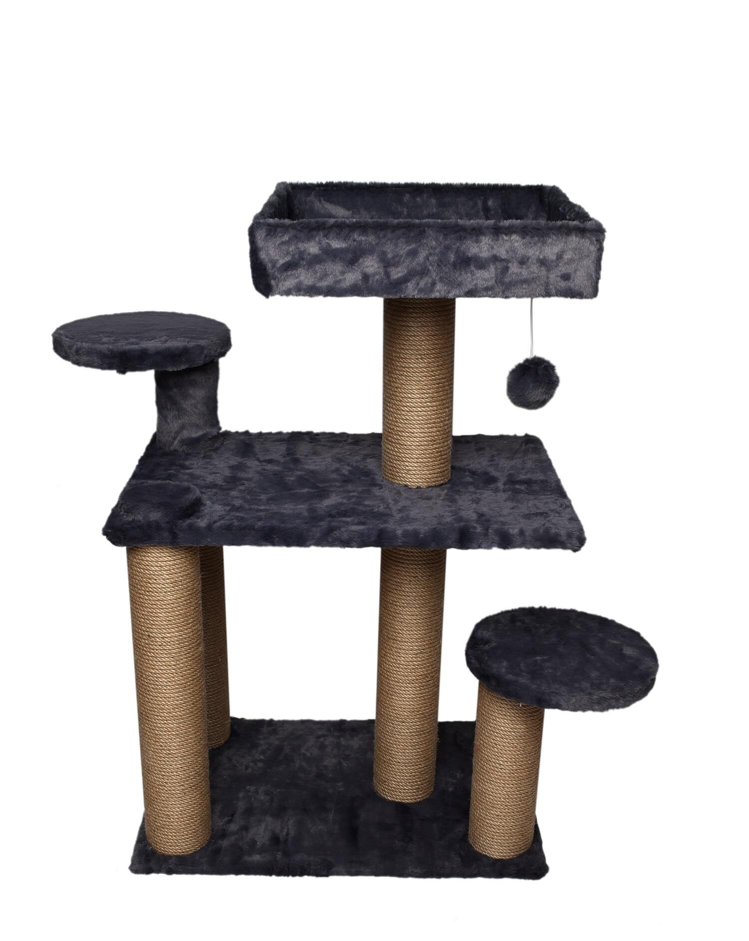 Dubex 56x83x91 cm Kedi Oyun Evi ve Tırmalama Platformu Gri