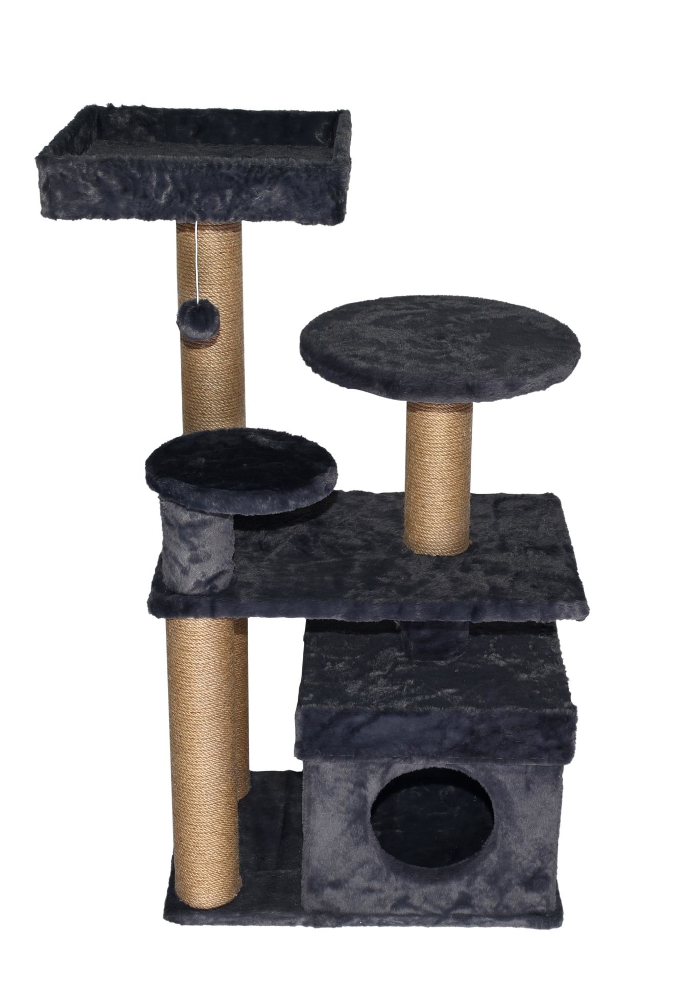 Dubex 65x73x111 cm Kedi Oyun Evi ve Tırmalama Platformu Gri