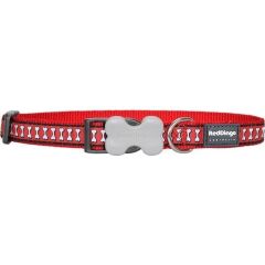 Reddingo Reflektörlü Kemik Desenli Boyun Tasması Kırmızı - 20 mm (M)