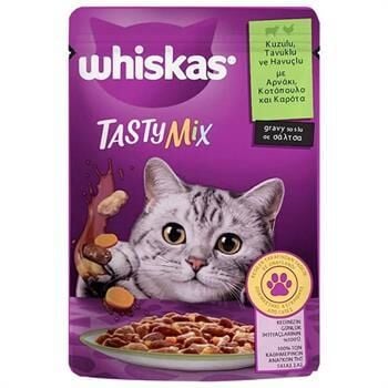 Whiskas Tasty Mix Kuzulu Tavuklu Ve Havuçlu Yaş Kedi Maması 85 Gr