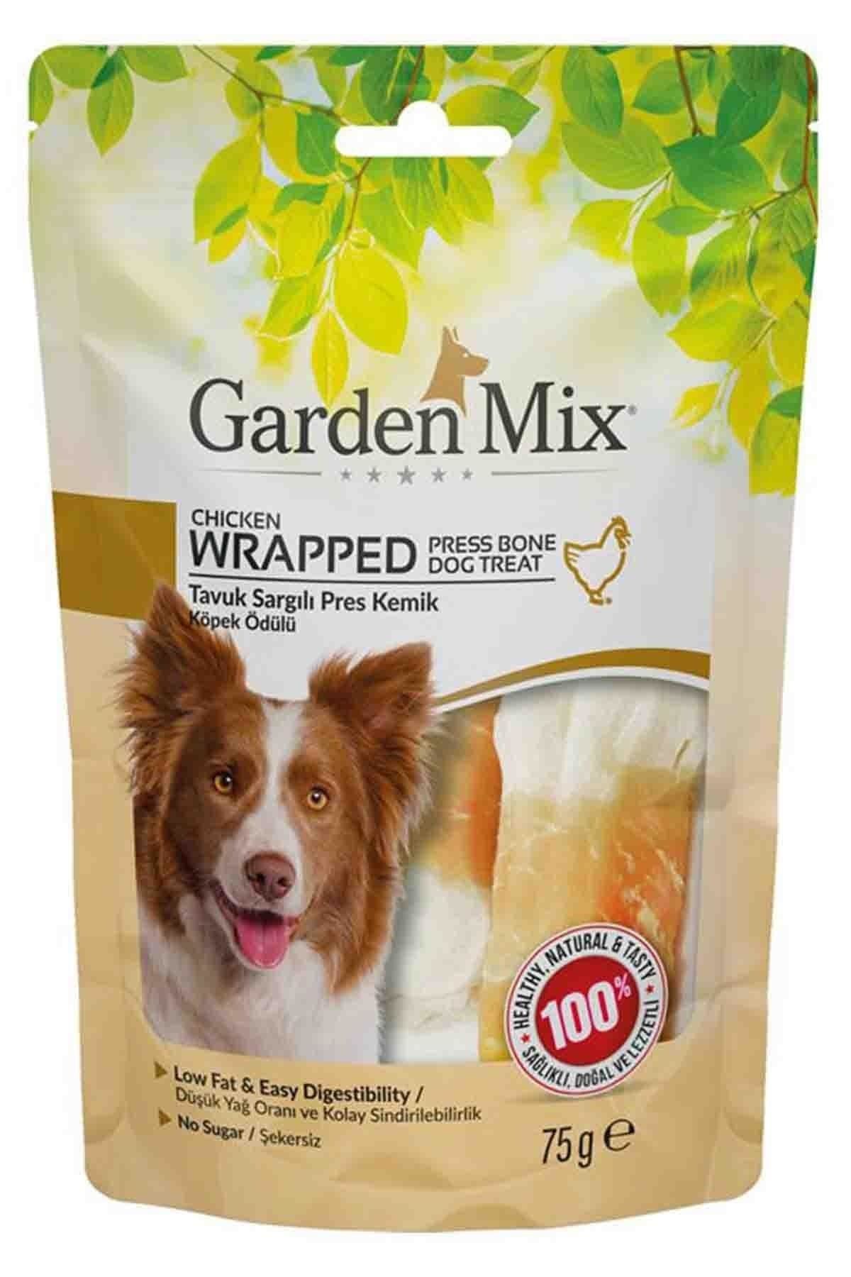 Garden Mix Wrapped Tavuk Sargılı Pres Kemik Köpek Ödülü 75 Gr