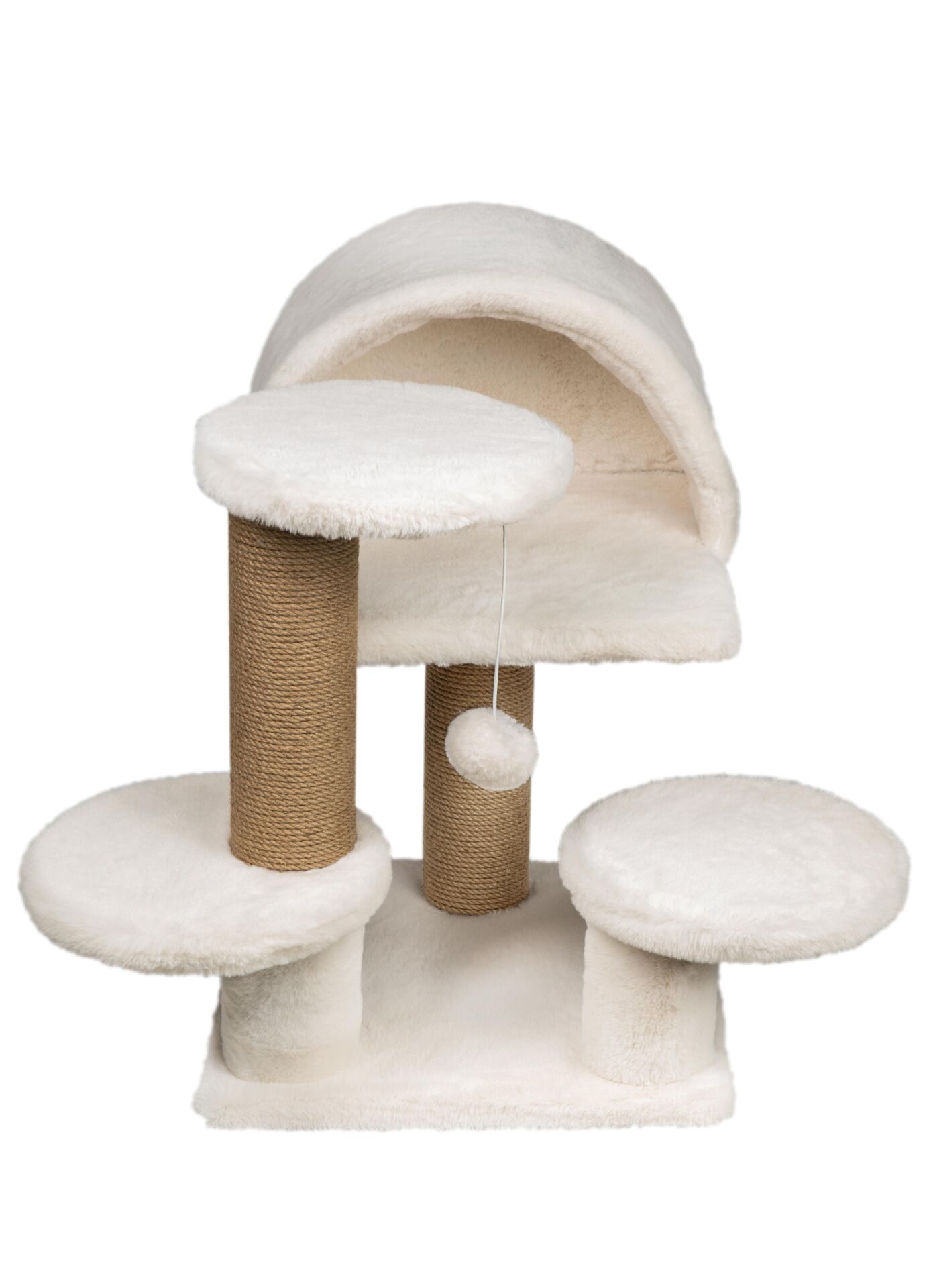 Dubex 63x63x55 cm Kedi Oyun Evi ve Tırmalama Platformu Beyaz