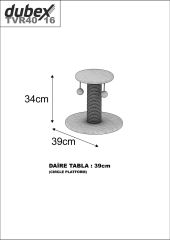 Dubex 39x34 cm Kedi Oyun ve Tırmalama Platformu Gri