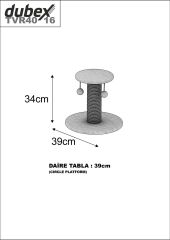 Dubex 39x34 cm Kedi Oyun ve Tırmalama Platformu Siyah