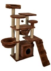 Dubex 122x108x144 cm Kedi Oyun Evi ve Tırmalama Platformu Tarçın