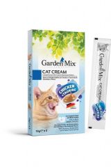 Garden Mix Kedi Kreması Tavuklu ve Taorin li Kedi Ödülü (5 x 15 Gr)