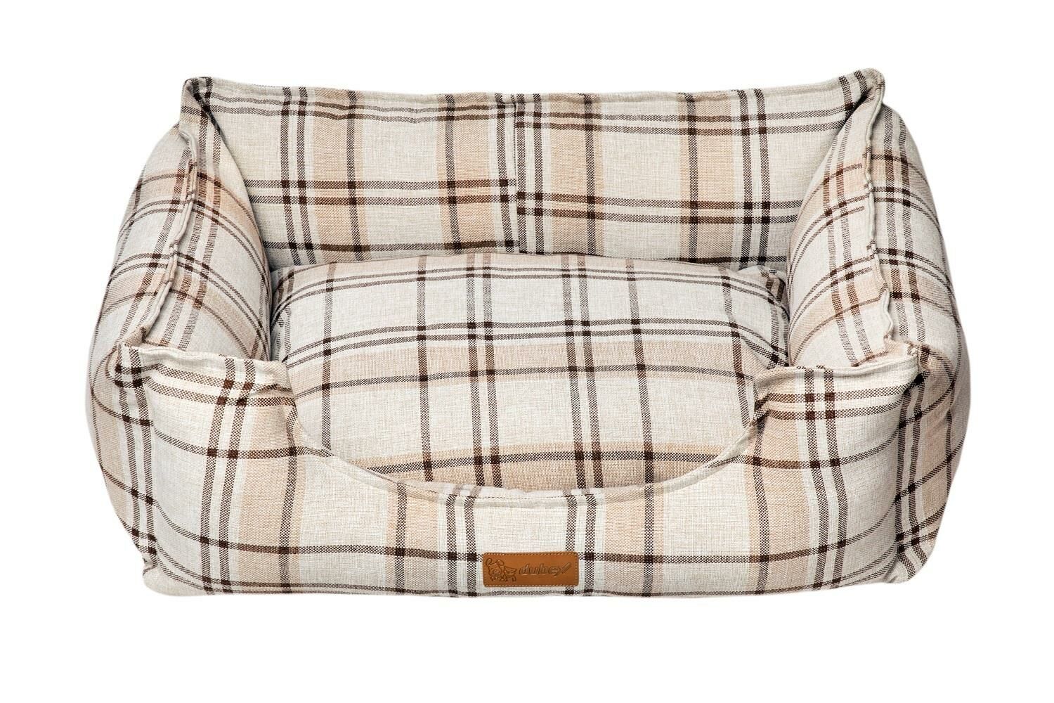 Dubex Premium Tartan Köpek Yatağı Bej Large 95x75x28 cm