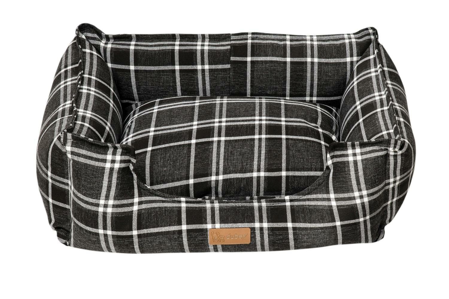 Dubex Premium Tartan Kedi Köpek Yatağı Siyah Large 95x75x28 cm