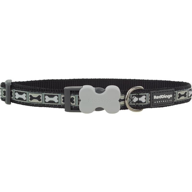 Reddingo Bone Yard Desenli Köpek Boyun Tasması Siyah - 20 mm (M)