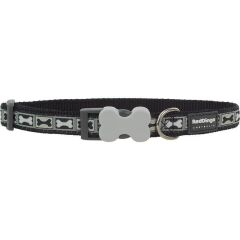 Reddingo Bone Yard Desenli Köpek Boyun Tasması Siyah - 20 mm (M)