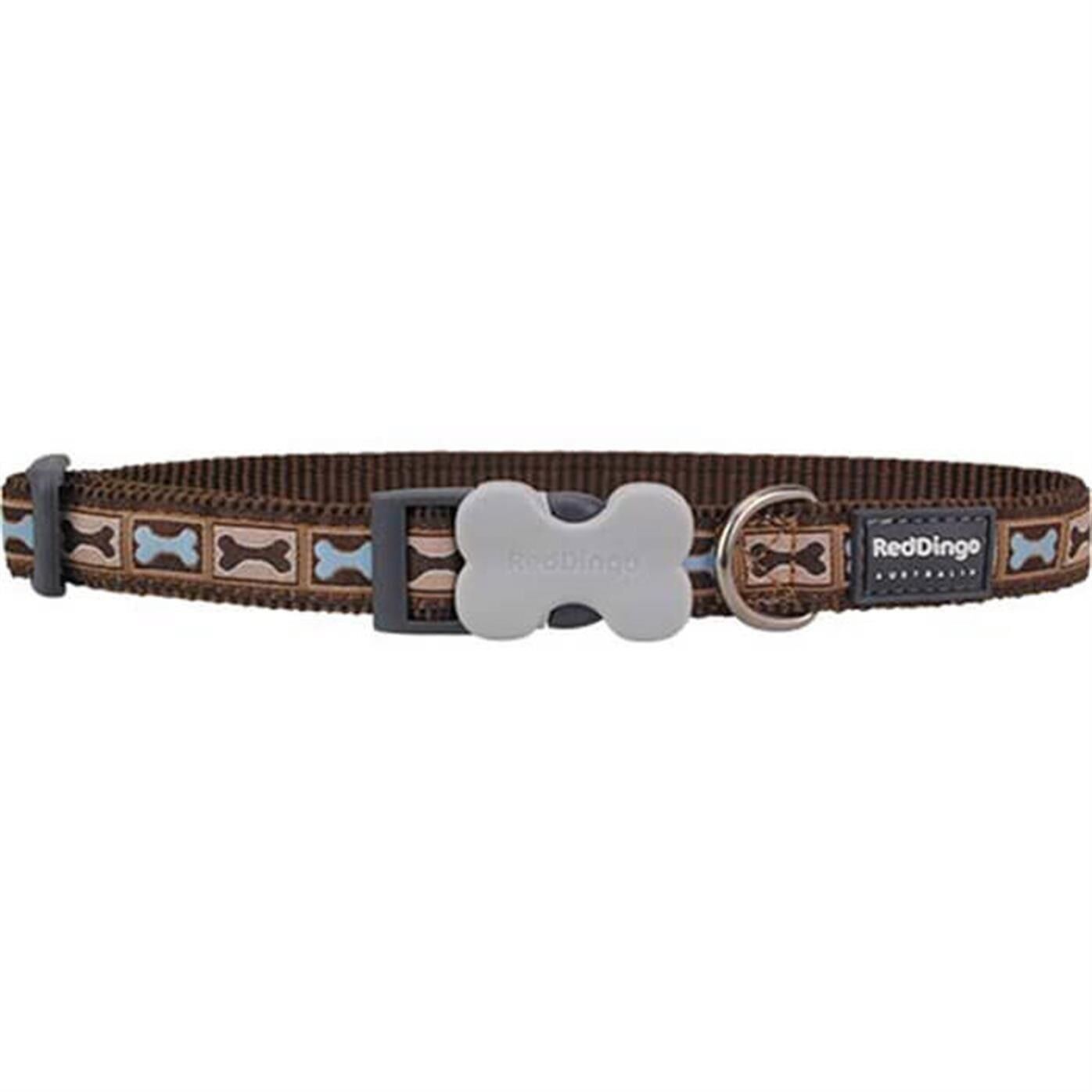 Reddingo Bone Yard Desenli Köpek Boyun Tasması 25 mm (L) - Kahverengi