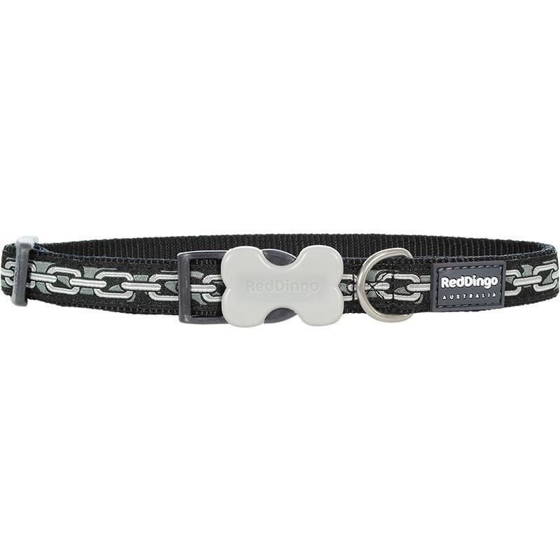 Reddingo Zincir Desenli Köpek Boyun Tasması Siyah - 15 mm (S)