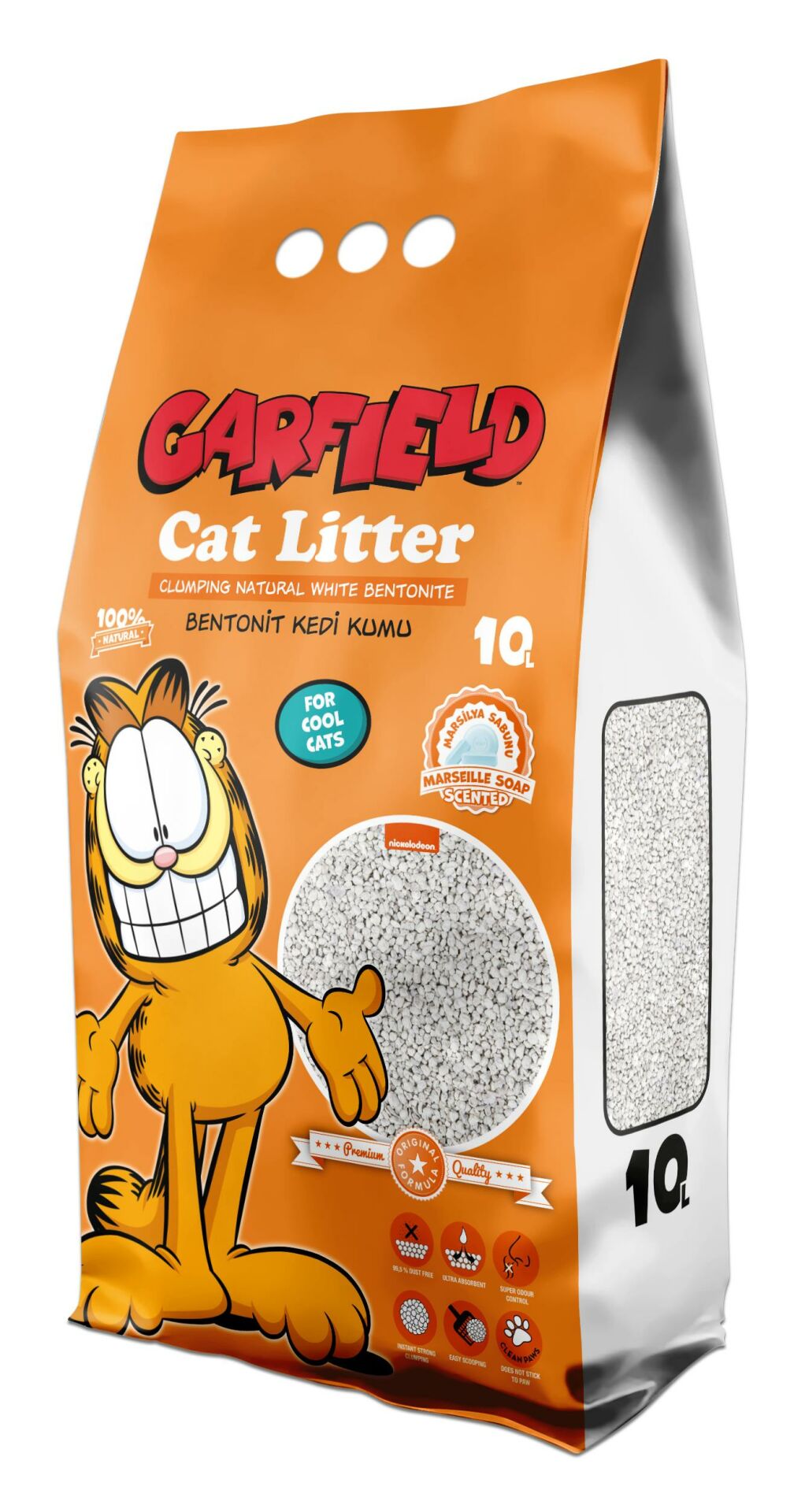 Garfield Bentonit Topaklanan Marsilya Sabun Kokulu Kedi Kumu 10 Lt