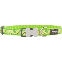 Reddingo Flanno Desenli Köpek Boyun Tasması 15 mm (S) - Lime