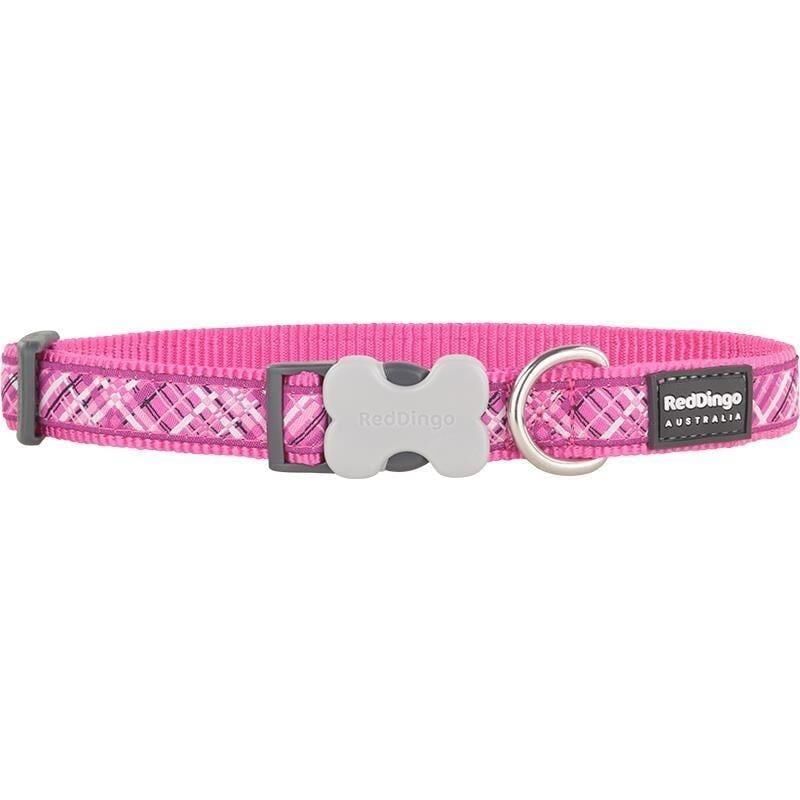 Reddingo Flanno Desenli Köpek Boyun Tasması 12 mm (Xs) - Fusya