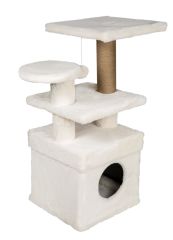 Dubex 65x39x85 cm Kedi Oyun Evi ve Tırmalama Platformu Beyaz
