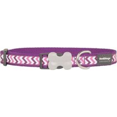 Reddingo Reflektörlü Ziggy Desenli Boyun Tasması Mor - 12 mm (Xs)