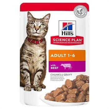Hills Biftekli Yetişkin Kedi Pouch Konserve 85 Gr