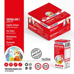 KIKI Excellent Kuş Multi Vitamin 25 ml. 16 Adet (Kutu)