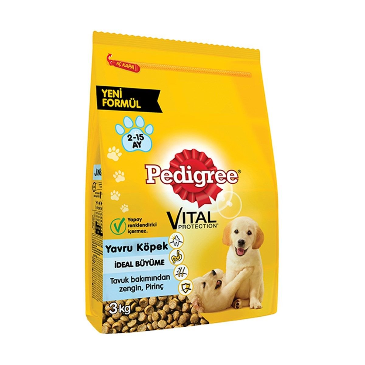 Pedigree Kümes Hayvanlı ve Pirinçli Yavru Kuru Köpek Maması 3 Kg