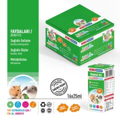 KIKI Excellent Kemirgen Rodent-Vit Vitamin Desteği 25 ml. 16 Adet (Kutu)