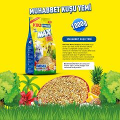 KIKI Excellent Kuş Max Menu Budgies Ballı Muhabbet Kuşu Yemi 1000 Gr. 8 Adet (Kutu)