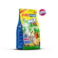 KIKI Excellent Kuş Max Menu Baby Parekets Yavru Paraket Kuşu Yemi 500 gr. 12 Adet (Kutu)
