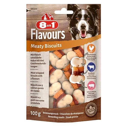 8in1 Flavours Meaty Biscuits Kıtır Köpek Ödülü 100 Gr