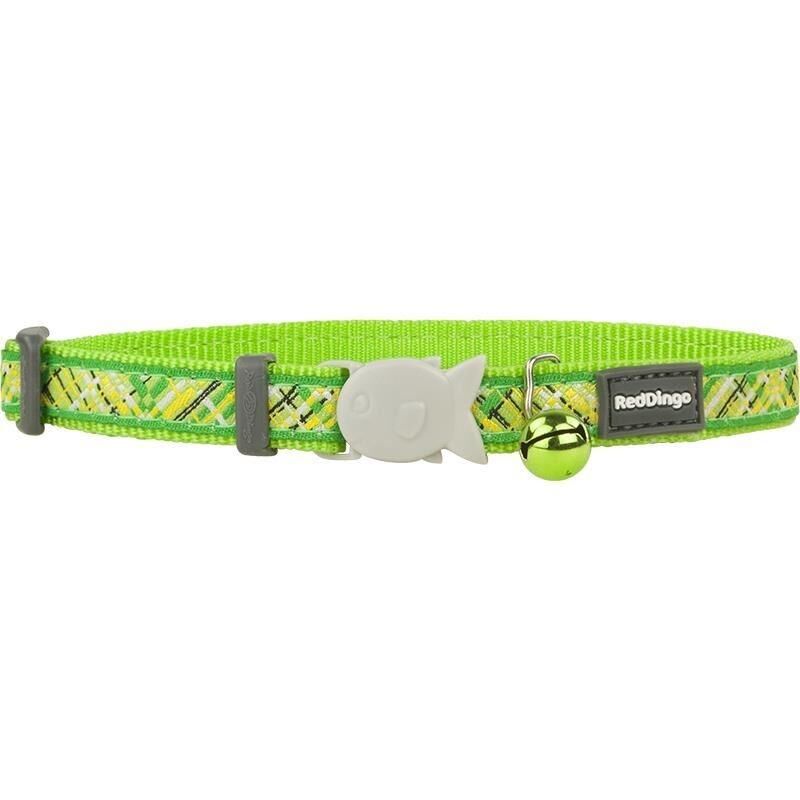 Reddingo Flanno Desenli Kedi Boyun Tasması 12mm / 20-32 cm Lime