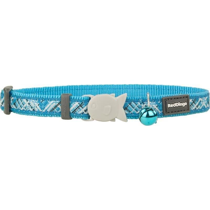 Reddingo Flanno Desenli Kedi Boyun Tasması 12mm / 20-32 cm Turkuaz