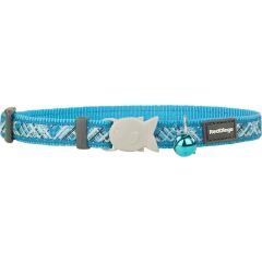 Reddingo Flanno Desenli Kedi Boyun Tasması 12mm / 20-32 cm Turkuaz