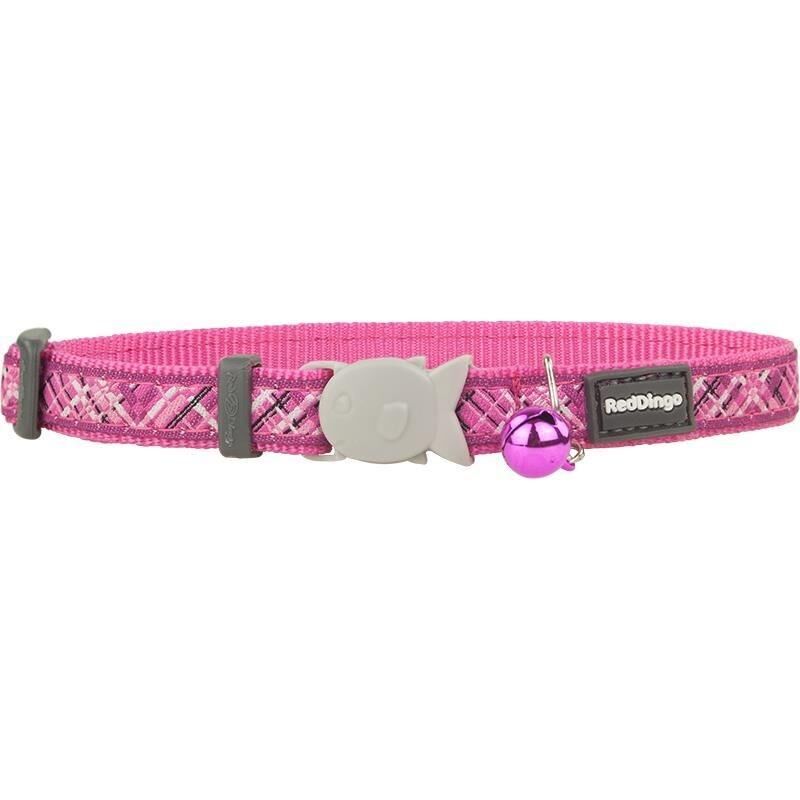 Reddingo Flanno Desenli Kedi Boyun Tasması 12mm / 20-32 cm Fusya